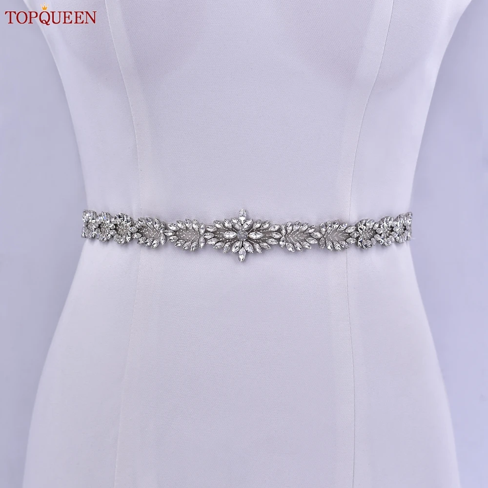 TOPQUEEN accesorios de boda vestido para ocasión Formal Liga de lujo cinturón de diamantes de imitación vestido de liga vestido de noche para novias Weddin S41