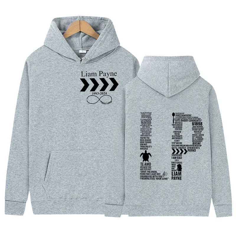 Liam Payne Mark Letter Print Hoodie Men Women Casual Autumn/Winter Fashion Sweatshirt Retro Oversized Pullover Hooded Streetwear