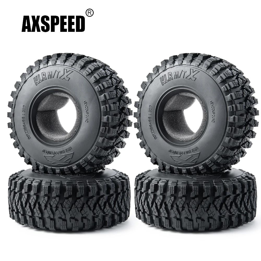 

AXSPEED 1/4Pcs 2.2inch Beadlock 125mm Soft Rubber Wheel Tires Tyres for Axial Wraith TRX-4 1/10 RC Crawler Car Truck Model Parts