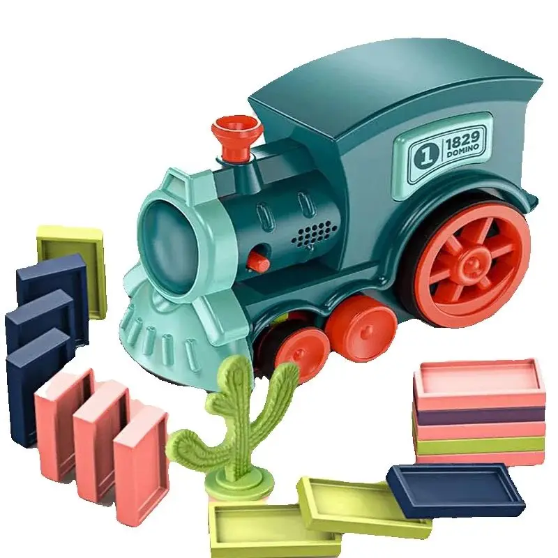 60-delige Automatische Domino-Treinset: Educatief Speelgoed Voor Vroeg Leren Creatieve Speelcadeaus Voor Kinderplezier En Ontwikkeling