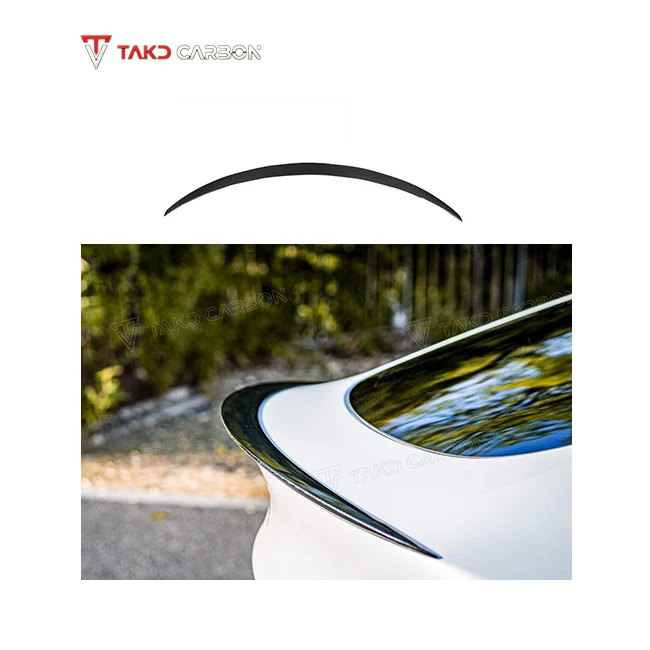 

TAKD Carbon Glossy 100% Dry Carbon Fiber Material Upper Rear Spoiler Wing for Cars for TESLAs Model Y 2021-UP