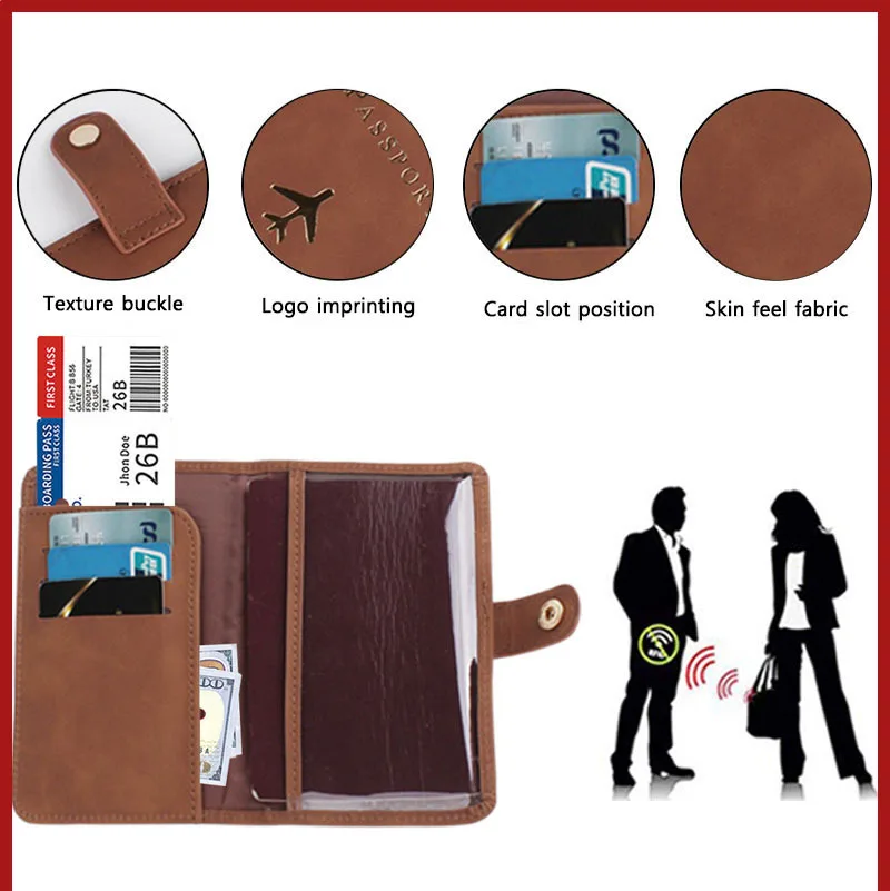 Portapassaporto in pelle artificiale con blocco RFID, custodia per il certificato di Portapassaporto in pelle artificiale con blocco RFID, custodia per il certificato di