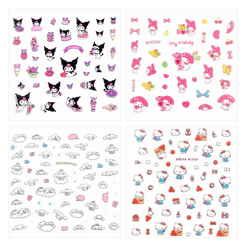 1pcs Cute Transparent Sanrio Kulome Hello Kitty Melody Waterproof Kids Stickers