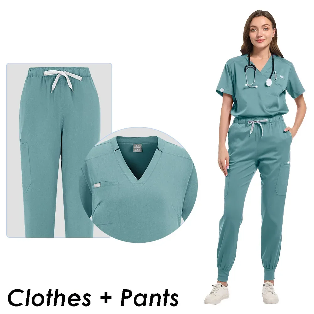 Unisex Medizinische Uniformen Männer Frauen Pflege Kleidung Schönheit Kostüm Krankenschwester Scrubs Sets Arzt Zahnarzt Arbeitskleidung Klinische Tops Hosen