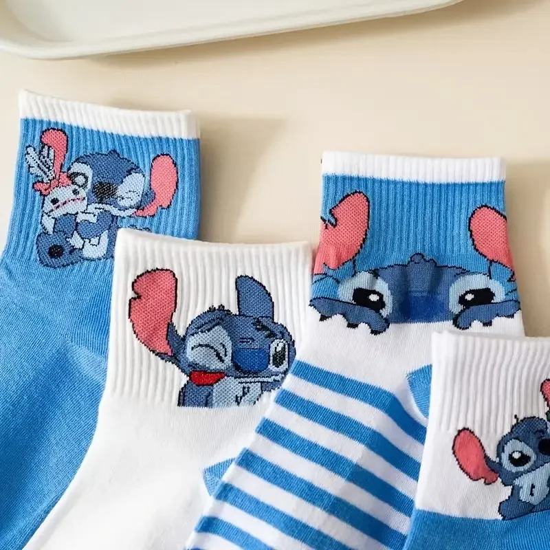 5/10/15 Dual Four Seasons Men's and Women's Fashion Cute Cartoon Stripe Letter Versatile Comfortable Casual Middle Socks