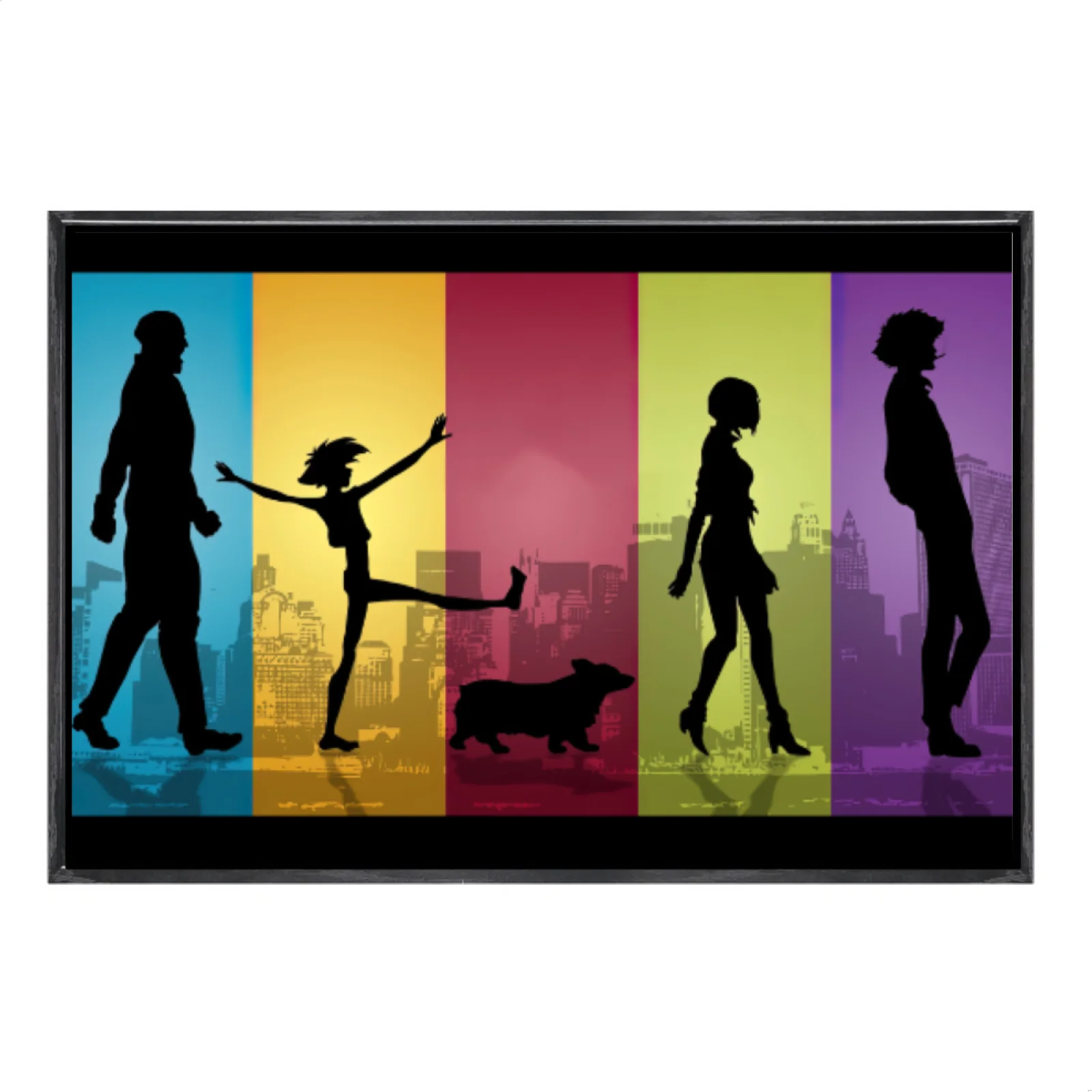 

Японская манга, многоразмерный холст, постер в двойной рамке, настенное искусство, ковбойский бибоп, домашний декор для гостиной, спальни