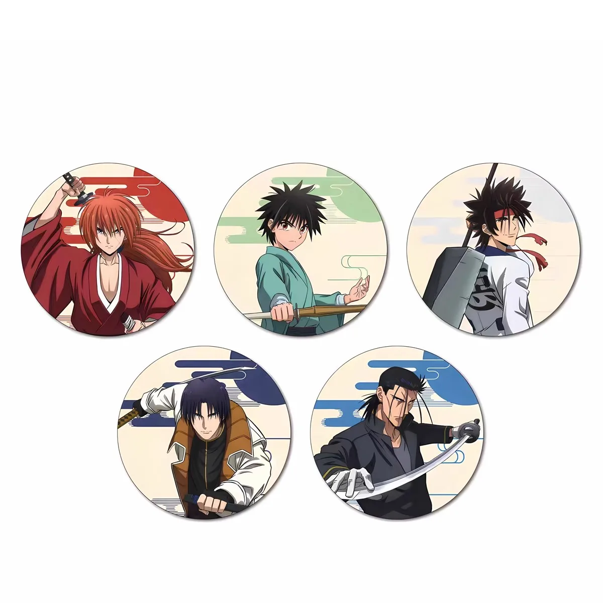 58 مللي متر أنيمي HIMURA Rurouni Kenshin Kamiya Kaoru Tomoe Yukishiro تأثيري حلي شارة دبوس SPTE صفيح بروش الدعامة عيد الميلاد جيلف ﻿