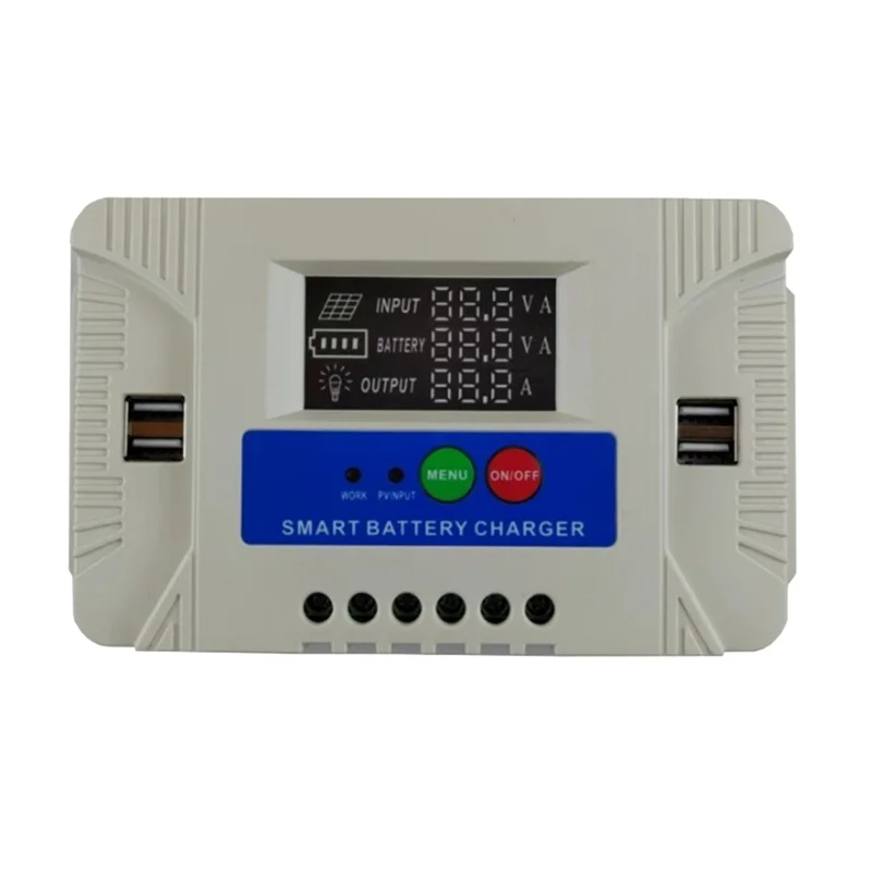 جديد-PWM جهاز تحكم يعمل بالطاقة الشمسية جهاز تحكم بالطاقة الشمسية للمنزل وفي الهواء الطلق مع شاشة LED 20A