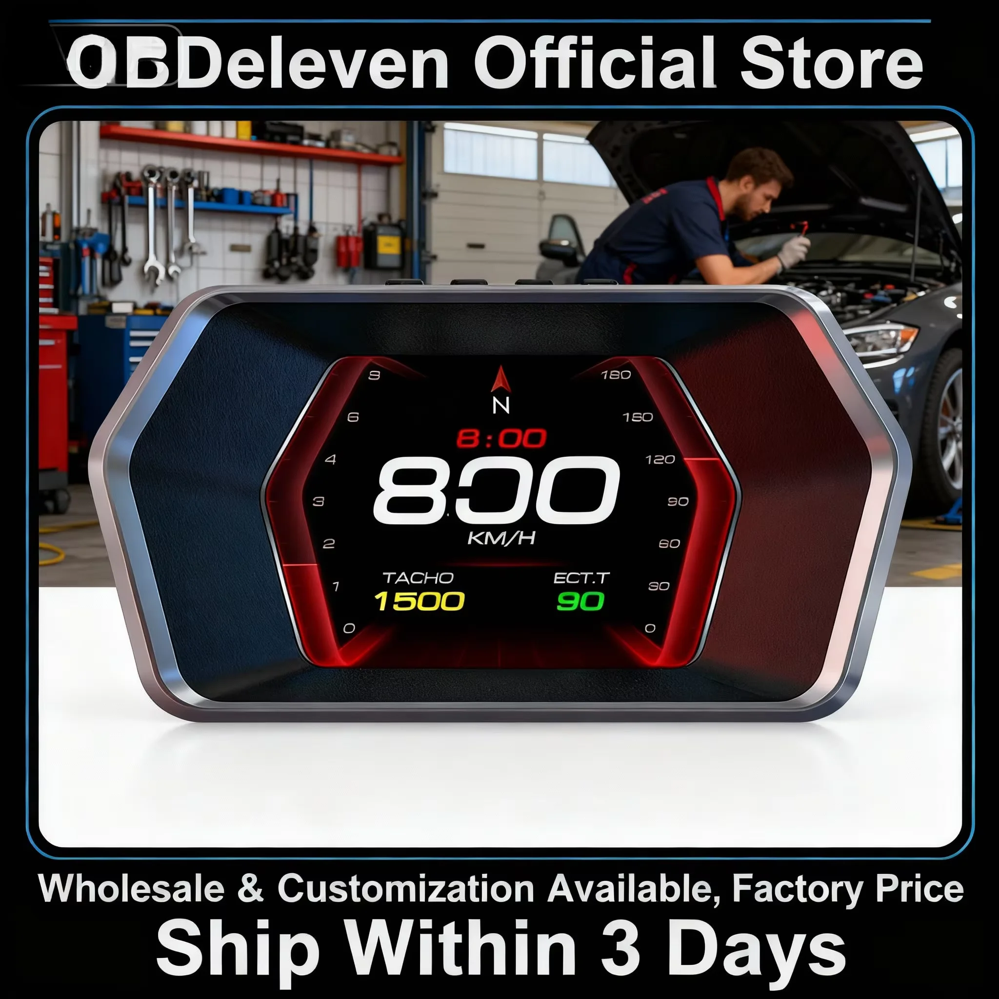 P17 Smart OBD2+GPS HUD - Anti-Glare Windshield Projector, 0.3s Fast Response & Overspeed Warning,  Plug and Play Car Electronics