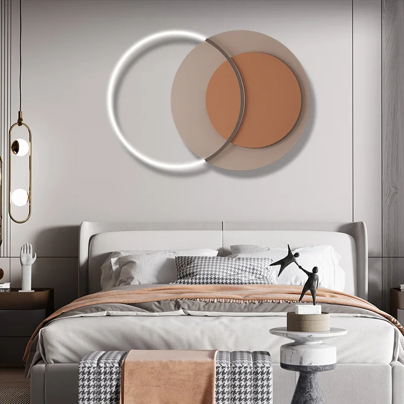 Entrance wall decoration wall decoration pendant metal wall decoration living room luminous creative dining room modern standard