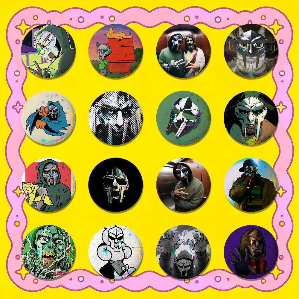 For MF DOOM Fanart Badge Cover Custom Pin Insignia Emblem Round 32mm Button Hats Laser Film
