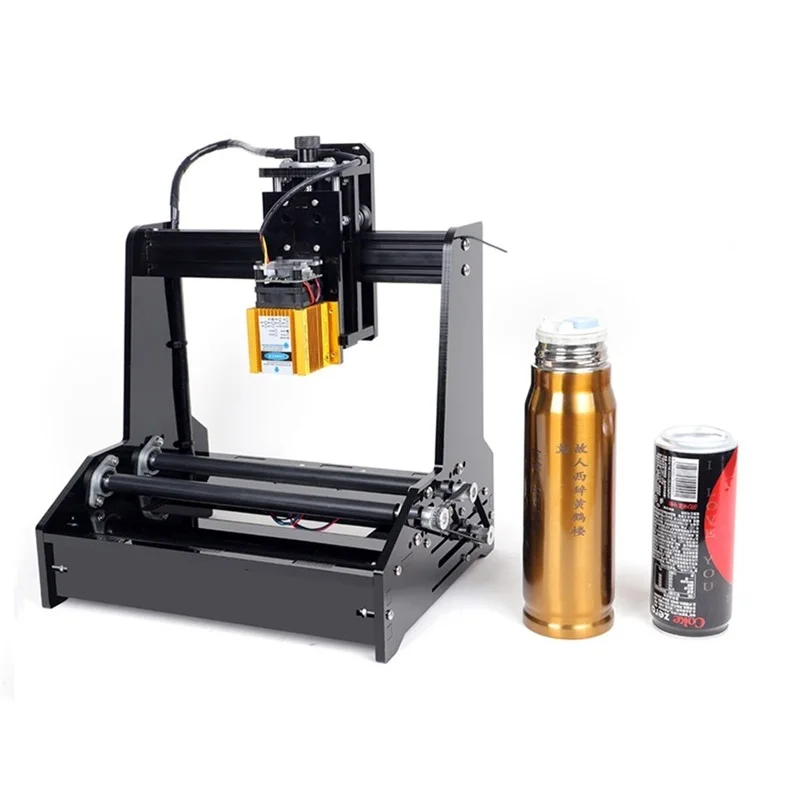 Assembled Desktop Diode Laser Engraving Machine Cylinder Carving Engraver Superpower 15000MW 15W 100mm*200mm Engraving Area