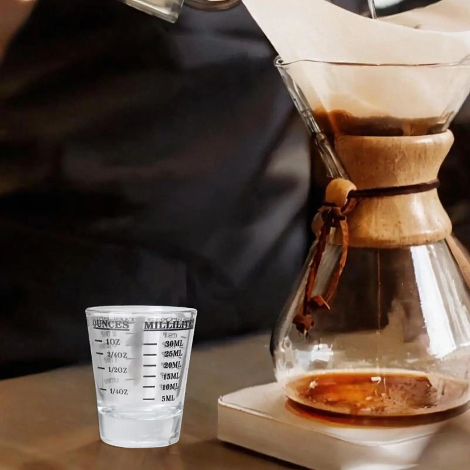 Espresso Measuring Cup Small Glass Shot Glass with OZ TBS TSP ML Scale for Coffee Machine Accessories and Cocktail Mixing Tools