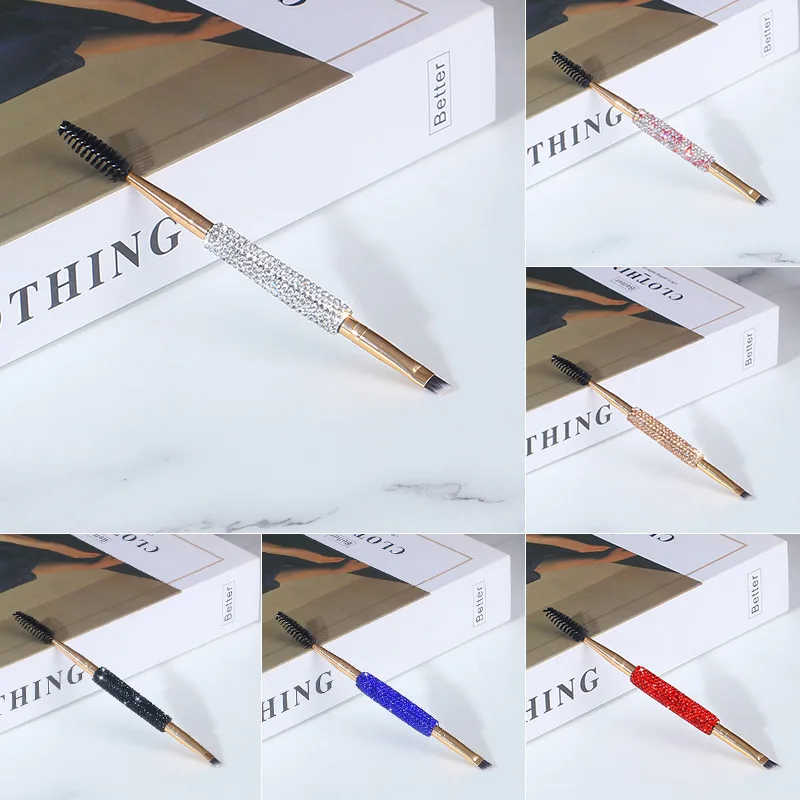 

Makeup Eye Shadow Brush Set Goat Hair Tool Ultra Soft Bling Rhinestone Make Up Tapered Blender Diffuse Kit Cut Crease Brush