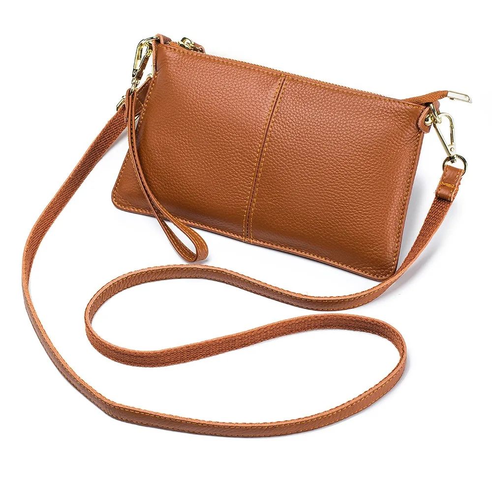 

Nesitu New Brown Blue Green Black Red Purple Khaki Genuine Leather Mini Women Shoulder Messenger Bag Clutch Phone Purse M711
