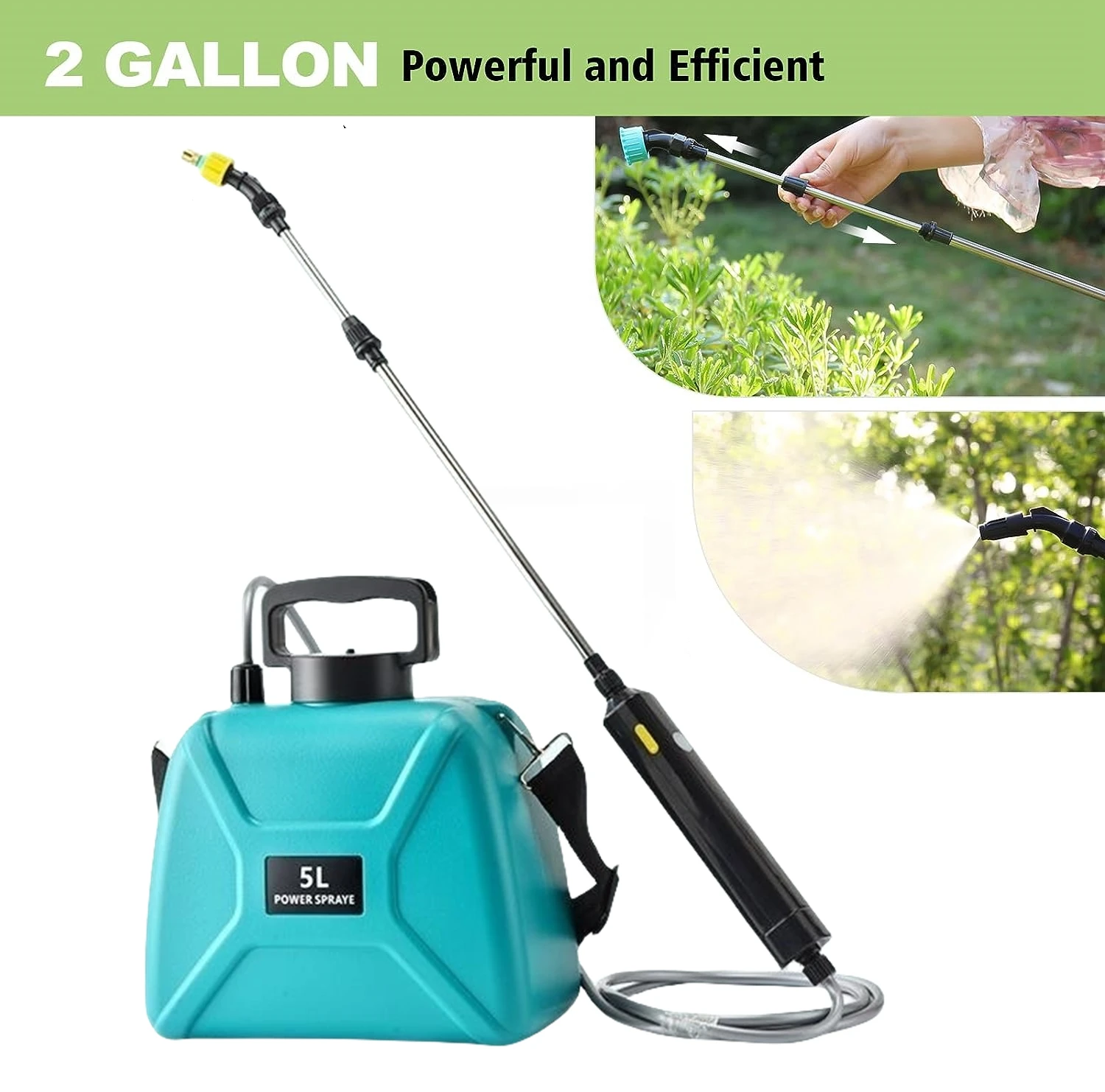 Pulverizador elétrico agrícola, 5l, 2400mah, jardim, atomizador automático, recarregável por usb, ferramenta de irrigação de jardim, pulverizador