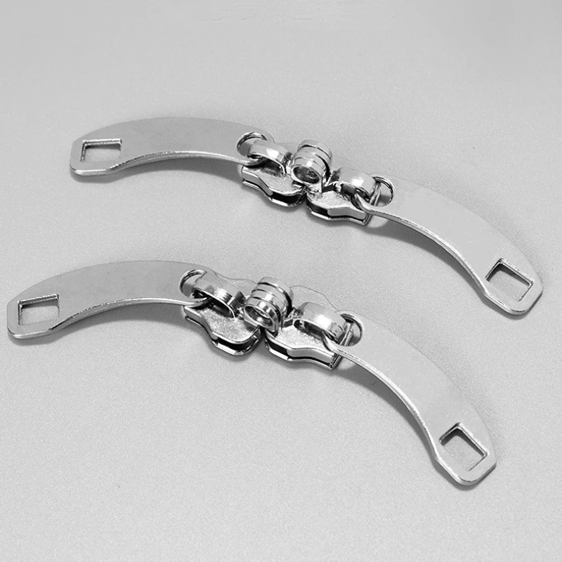 5 # 8  # 10 # Silver Zipper Sliders Pulls Lock Hole A Pair Of Left And Right Zipper Heads For Luggage Bags Travel Accessories