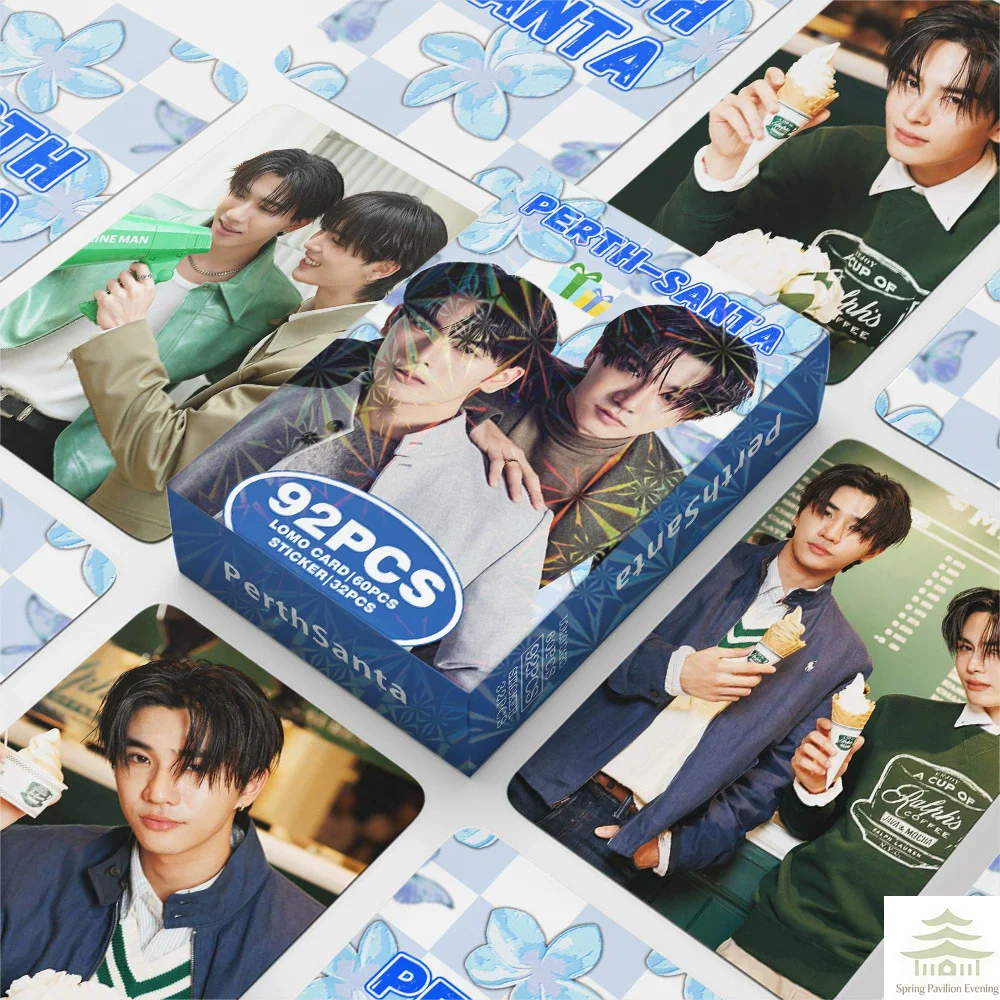 Набор из 92 голографических фотокарточек Thai Star Drama CP Laser Lomo Card - AouBoom BounPrem AuauSave с бонусными стикерами