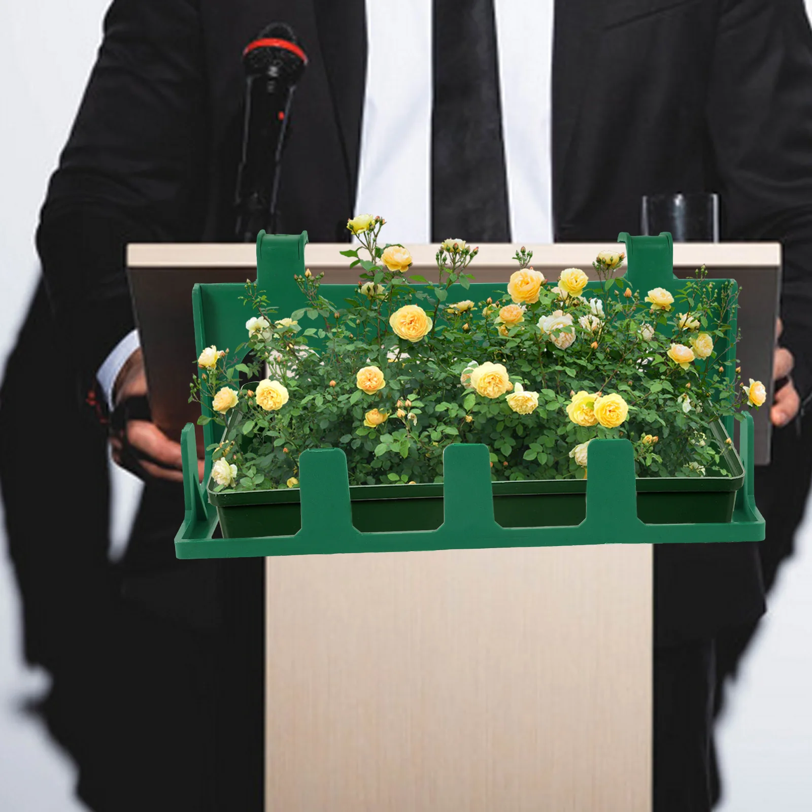 

2Pcs Multi Functional Flower Stand Plastic Hanging Basket Wedding Conference Floral Table Centerpiece Holder