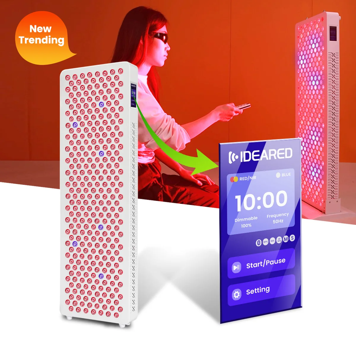

MDL Certificate 630 660 810 830 850 480 1060NM Medical Grade Led Light Therapy Blue Light Therapy Device Red Light Therapy
