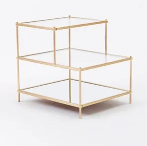 Hot Sale Living Room Corner Shelf Home Decorative Golden Metal Tube Storage Shelves