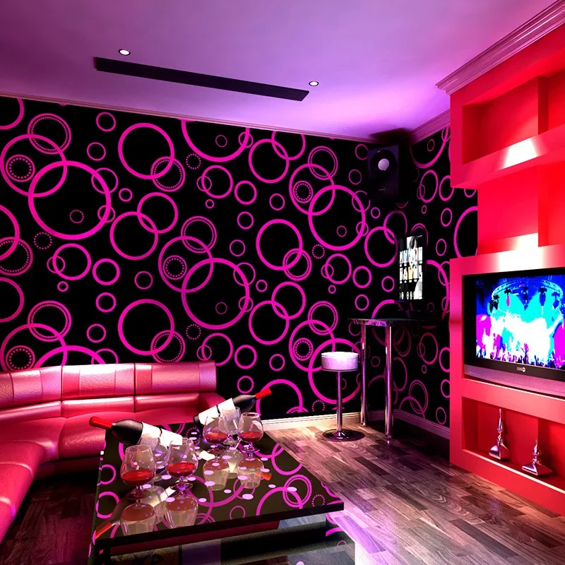 Ktv wallpaper karaoke bars flash wall covering 3d reflective luminous bar concave-convex geometric pattern background