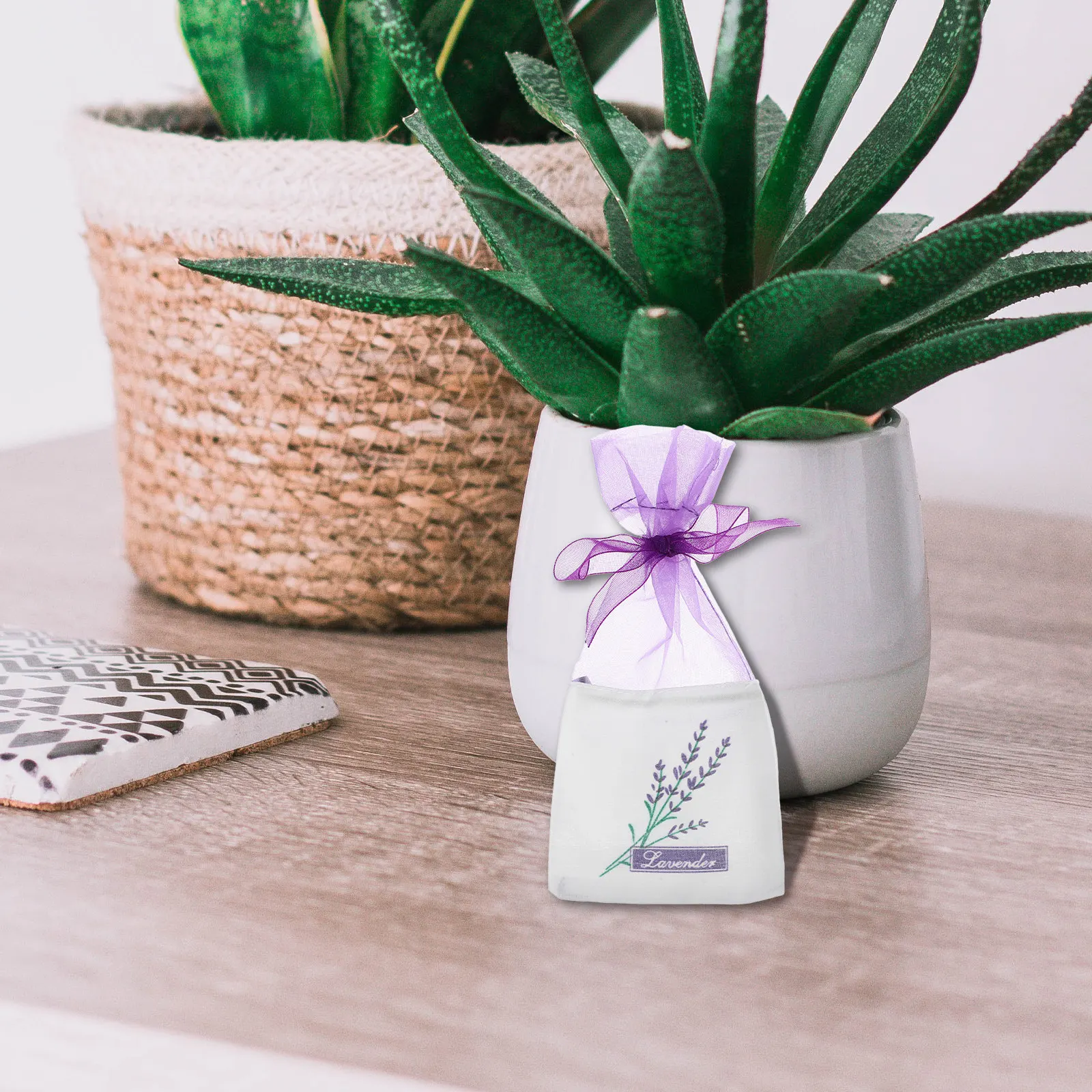 60Pcs Premium Lavender Sachet Bags Empty Natural Fabric Pouches for Dried Herbs Lavender Petals Storage Wardrobe Drawer Use