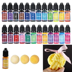 Colorante líquido para hacer velas, cera de soja, jabón Aromath, manualidades hechas a mano, pigmento de resina, 10ml, 24 colores