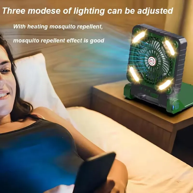 Вентилятор для кемпинга с солнечной панелью, 7500 мАч, USB