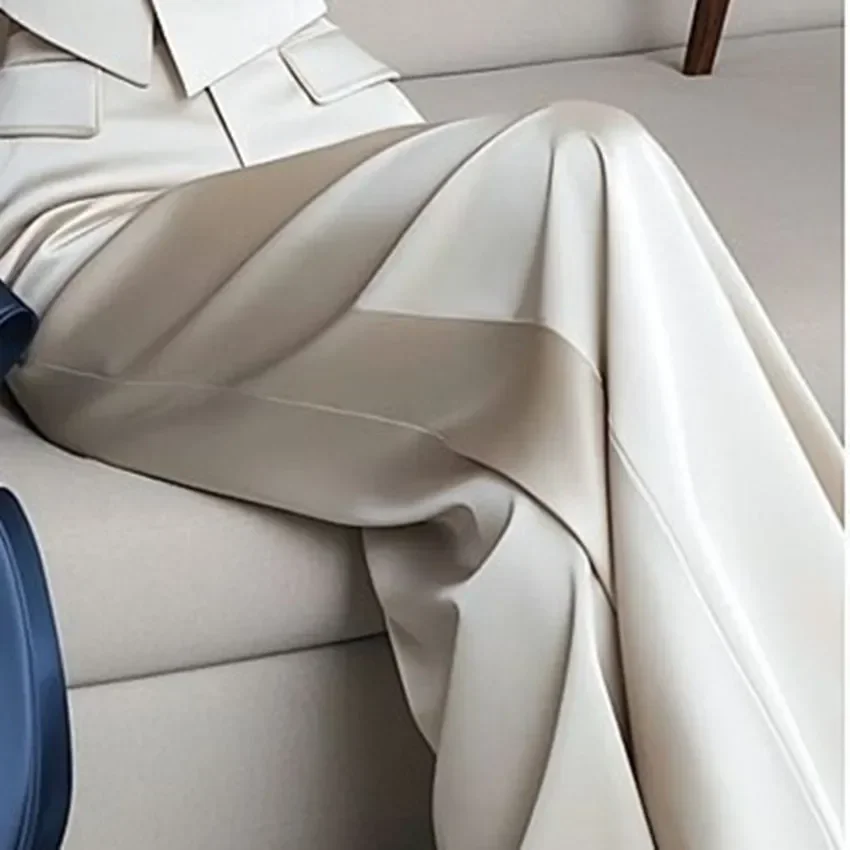 New Franch Luxury Fashion Two Piece Sets Women Elegant Notched Collar Short Blazer + High Waist Wide Leg Pants Women\'s Suit OL