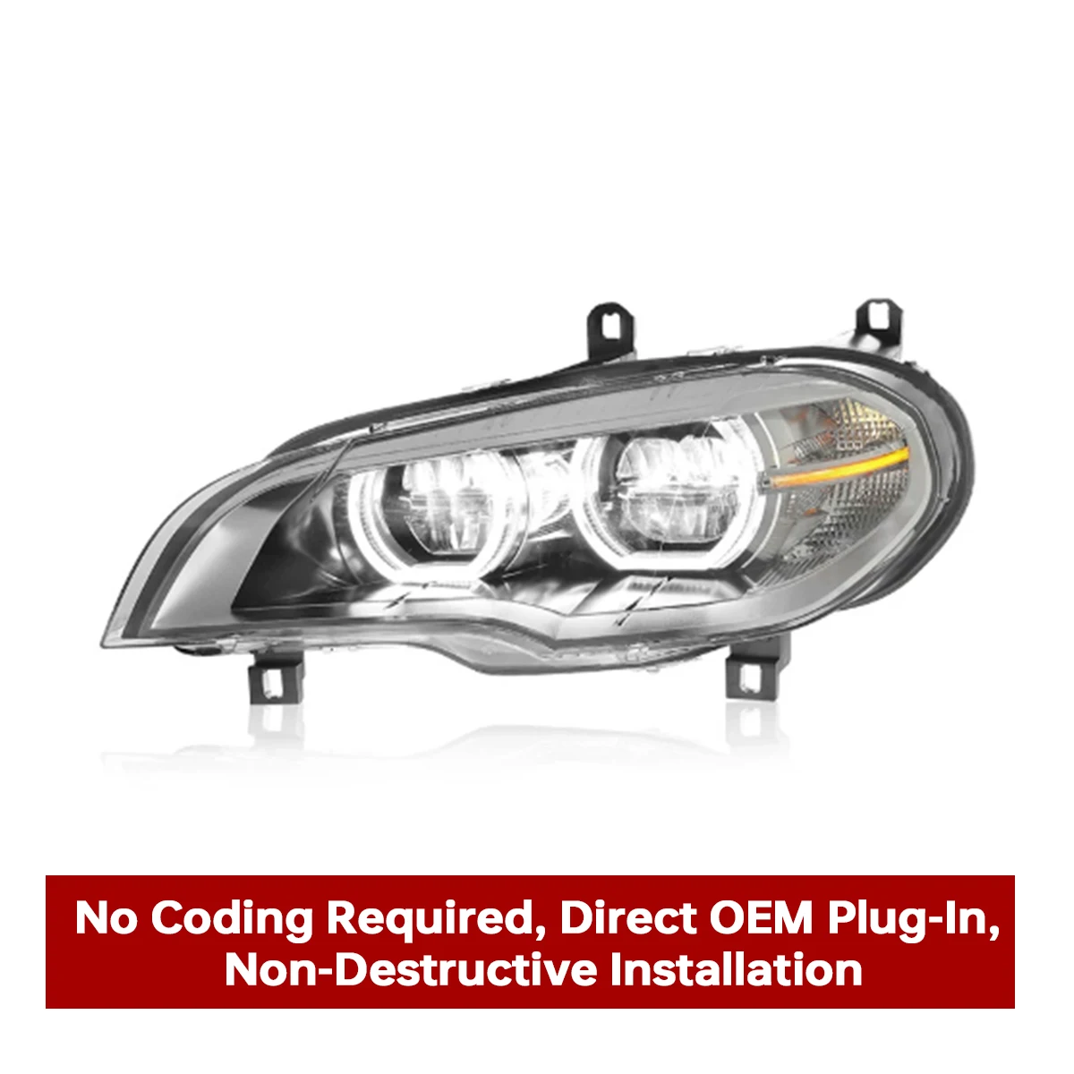 For BMW X5 E70 2007-2013 Dual Color LED Headlight Assembly DRL Turn Signal Projector Lens Car Front Head Lamp Upgrade