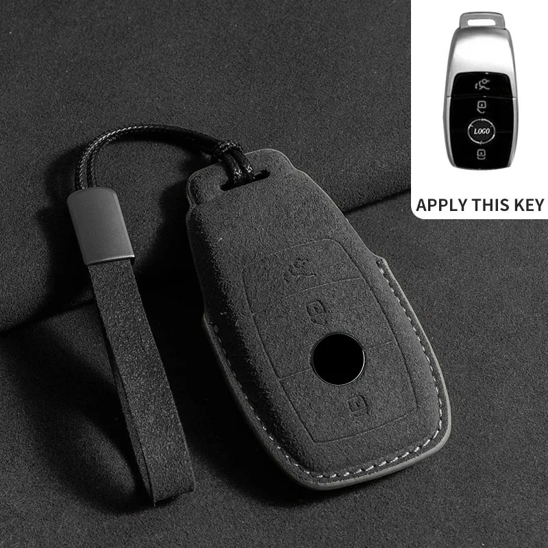 

For Mercedes Benz E Class W213 W205 E200 E260 E300 E320 AMG CLA 2018 Suede Car Key Case Cover Protector Shell Fob Accessories