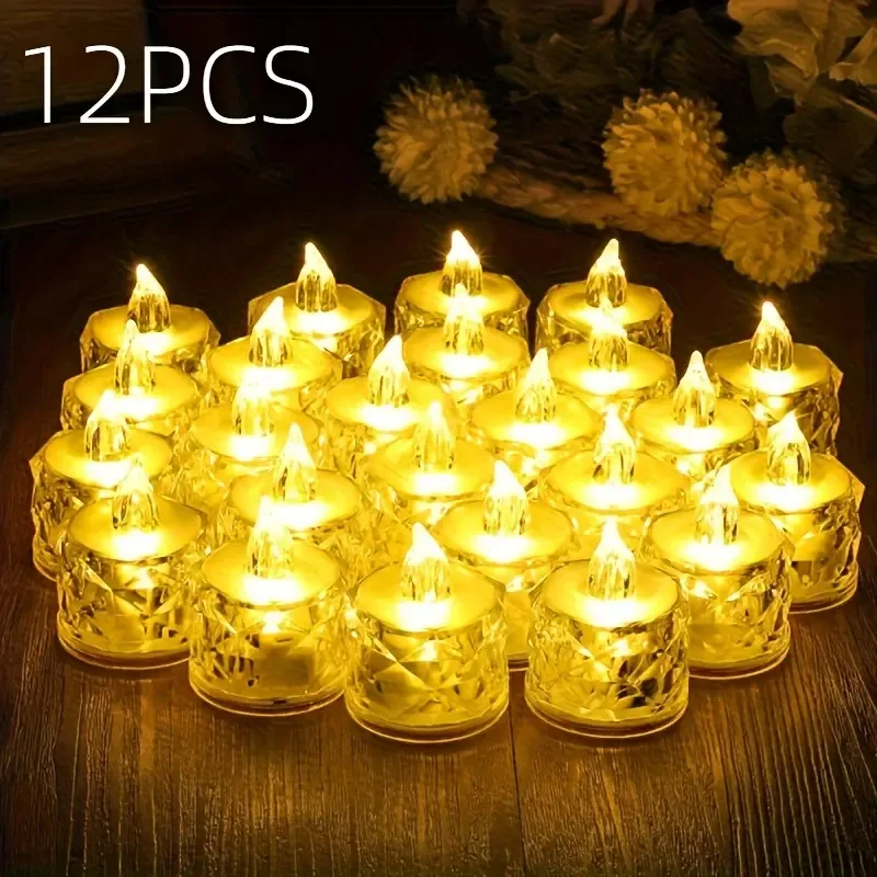 12 Pack Flameless LED Tea Lights Candles,for Halloween Christmas Home/ Wedding Decor, Holiday Gifts &Decorate Lights