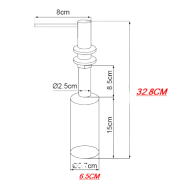 HW 1 pezzo lavello da cucina dispenser di sapone pompa da appoggio lozione per le mani bottiglia incorporata oro