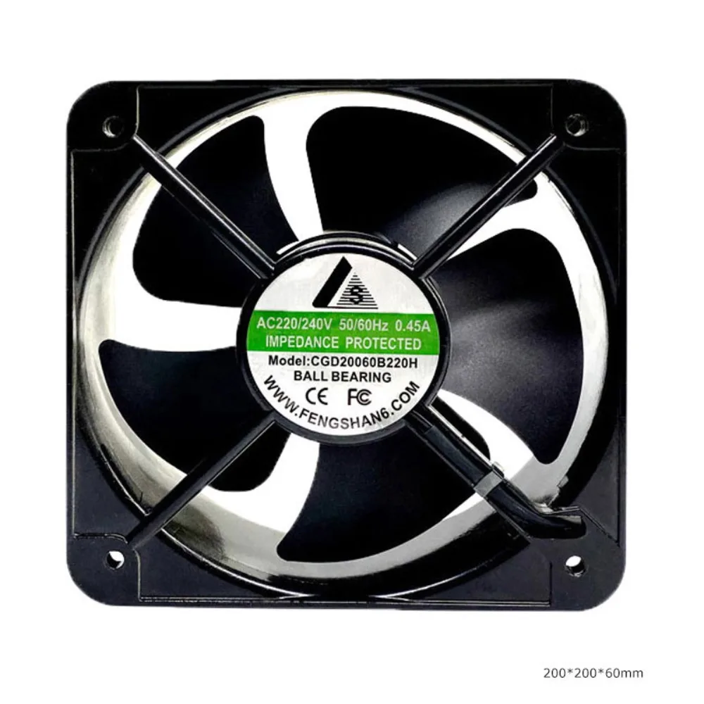 200*200*60mm 20060 DC Axial Flow Fan 200mm 5 Impellers Industrial Cooling Fan