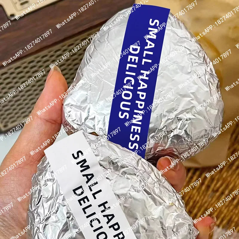 100pcs Food Grade Rice Ball Aluminum Foil Sheet Onigiri Barbecue Packing Film Food Wrapper Slice Lunch Bento Accessory