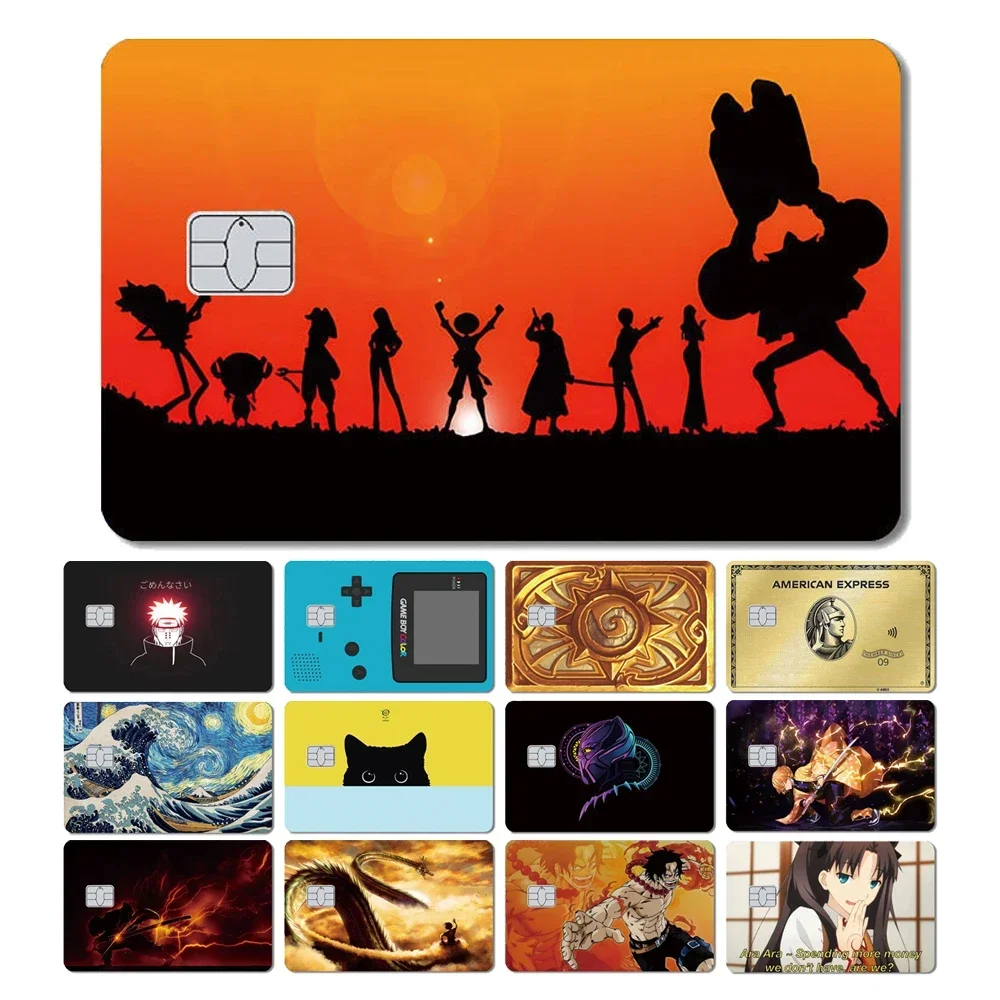 Flower Anime Stylish PVC Matte Sticker Skin Film for Debit Credit Bank Card Front Side No Fade