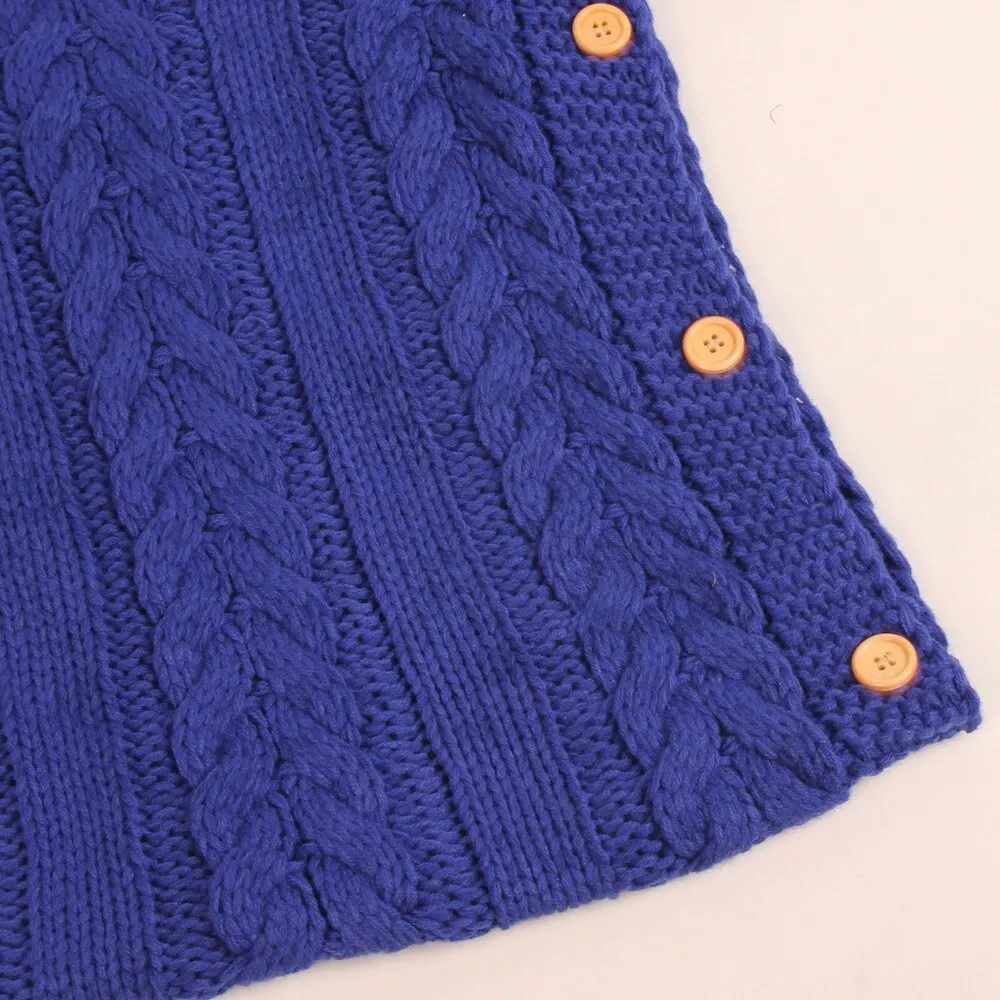 Spring Autumn Warm Newborn Baby Swaddle Wrap Knitted Crochet Wrap Blanket Toddler Fleece Thicken Hooded Stroller