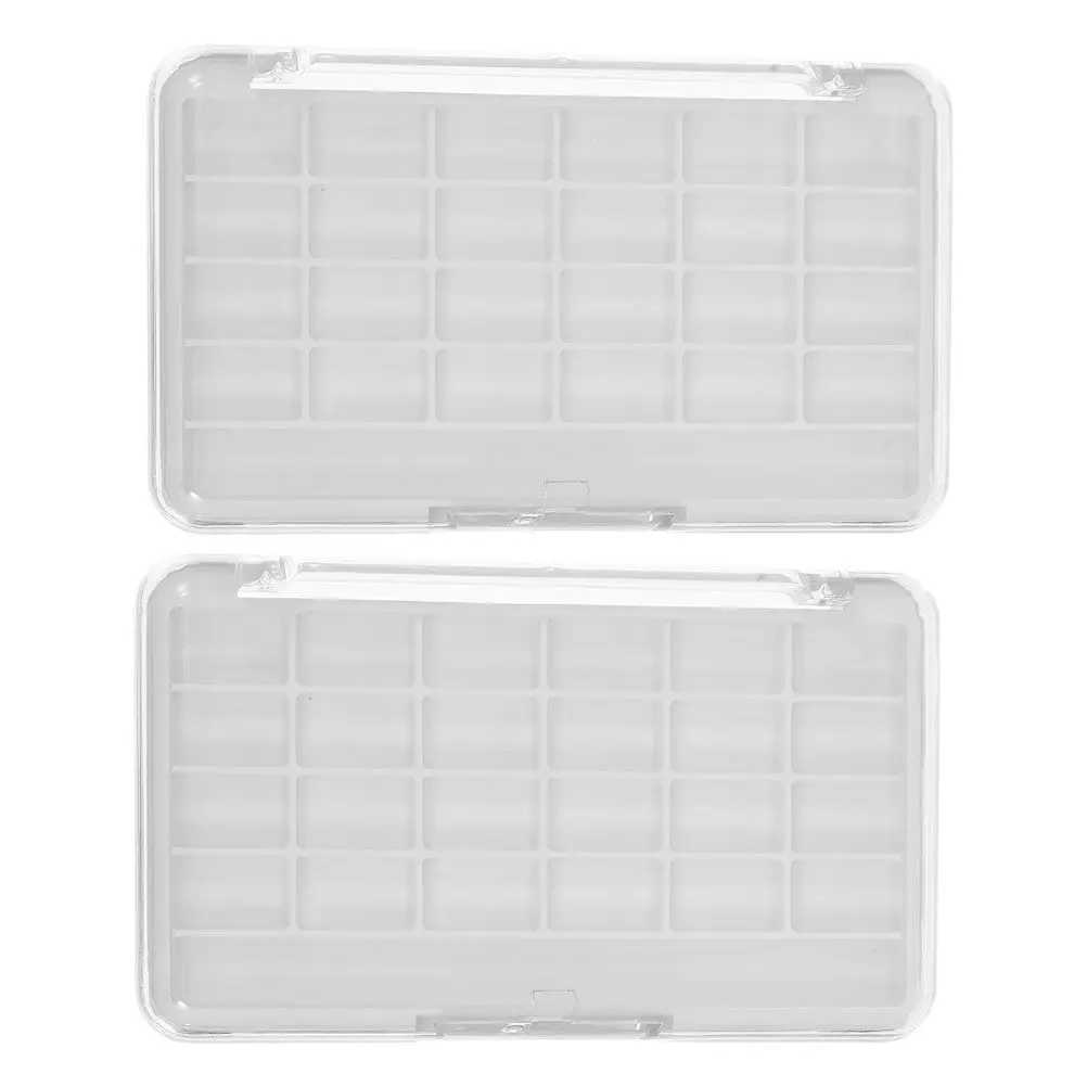 2Pcs Empty Makeup Palette for Eyeshadow and Lipstick DIY Transparent Container Portable Travel-Friendly Refillable Eyeshadow Box