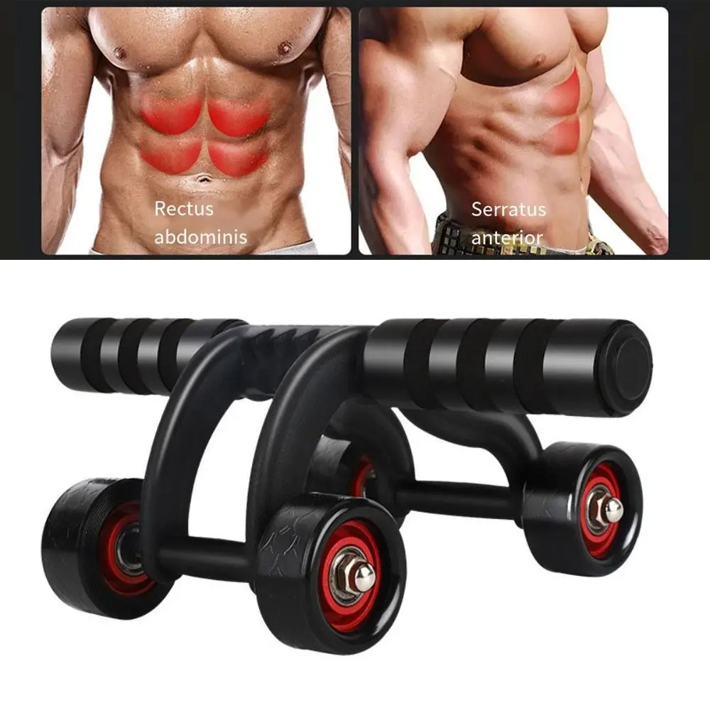 4 Wheel Abdominal Workout Roller Core Strength Durable Abdomen Trainer Kneeling pad ABS Abdominal Exercise Gym Equipment