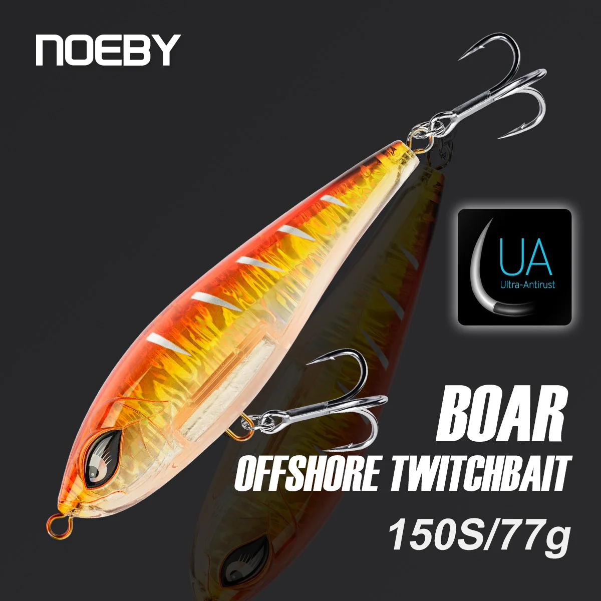 

Noeby-Stickbait Pencil,150mm 77g,Sinking Pencil, Heavy Duty, 4X Hooks, Artificial Hard Bait ,Offshore Saltwater Fishing Lures