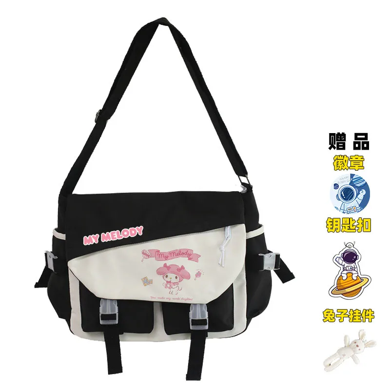 

Sanrio новая сумка-мессенджер Melody вместительная Повседневная и легкая сумка через плечо водонепроницаемый рюкзак на плечо