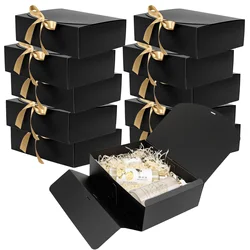 5pcs Gift Boxes with Lids Kraft Paper Gift Boxes for Presents Wedding Christmas Birthday Party Bridesmaid Proposal Boxes