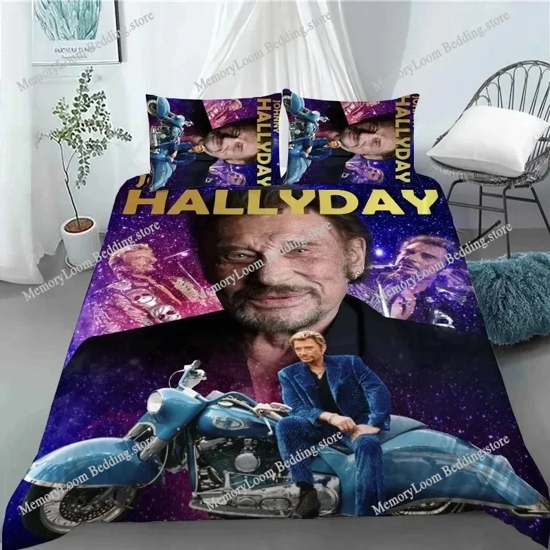 Singer Style Trendy Johnny Hallyday Bedding Set Twin/Full/Queen Size Duvet Cover Pillowcase Soft Bedroom Set Home Luxury Gift