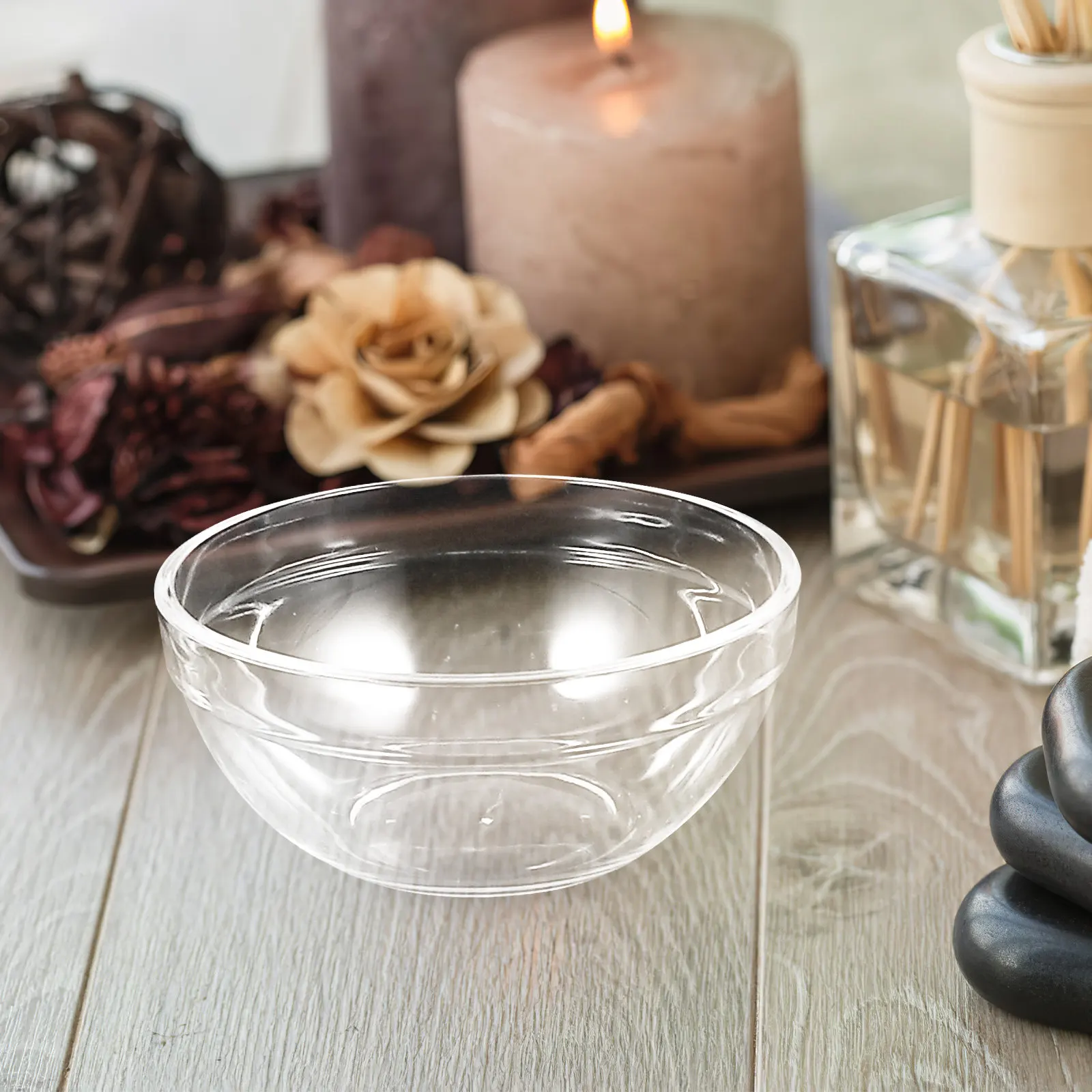 8Pcs Essential Oil Bowls Acrylic Transparent Plastic Bowls for Beauty Salon Massage Home Use Essential Oil Bowl