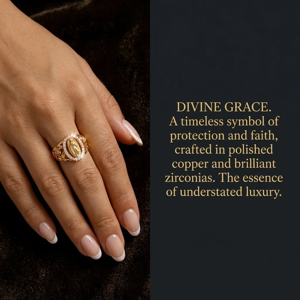 Vintage Porträt-Kameo-Ring für Damen Messing Zirkon Antiker Blumenrelief Ovaler Halo-Band Boho Romantischer Statement-Schmuck – Detail 1