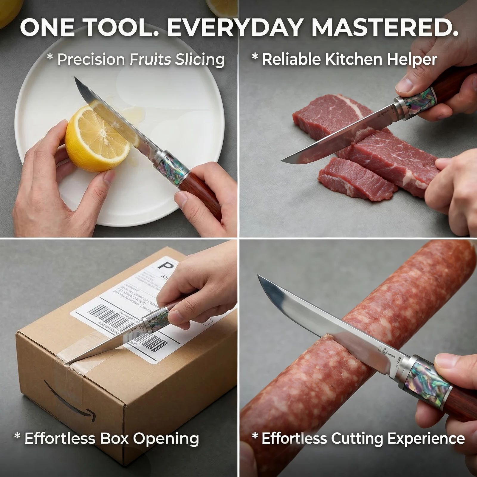 Japanese-Style Kitchen Knife Non-Slip Handle Sharp Stainless Steel Knife Suitable for Cutting Meat and Vegetables in the Kitchen