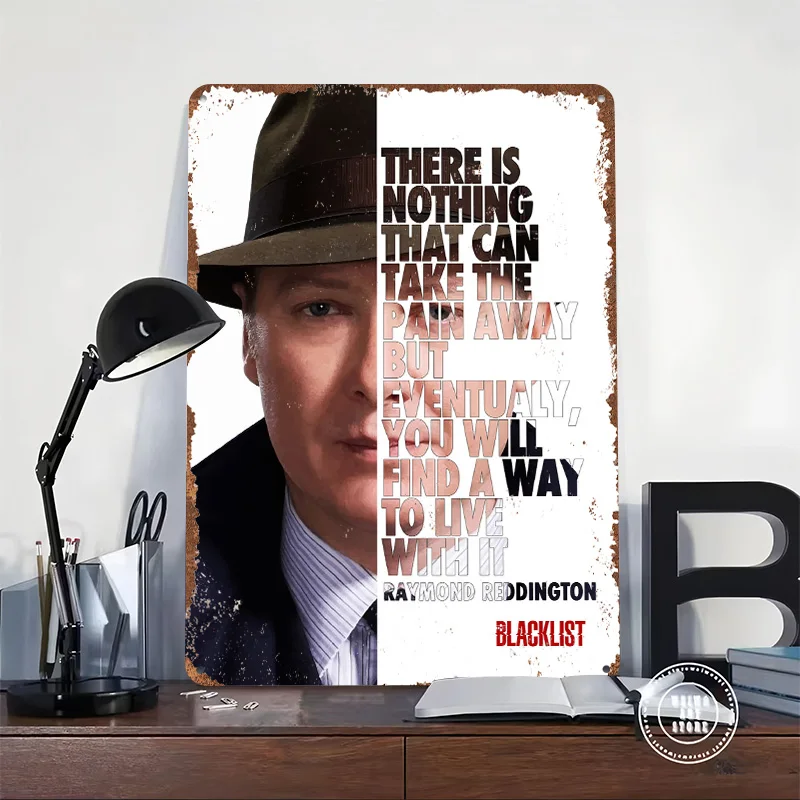 Raymond Reddington Tin Poster Customized Retro Wall Art Vintage Metal Signs for Room Bedroom Decoration Garage Custom Sign Home