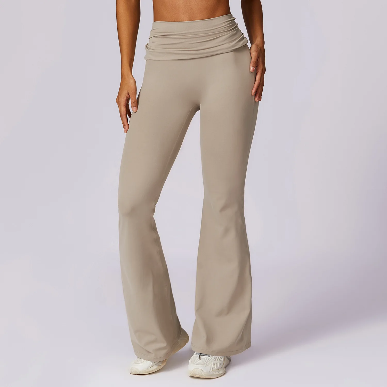 MODITIN-pantalones de cintura alta para mujer, ropa informal de pierna acampanada, cómoda, deportiva, de calle, para gimnasio, 2024