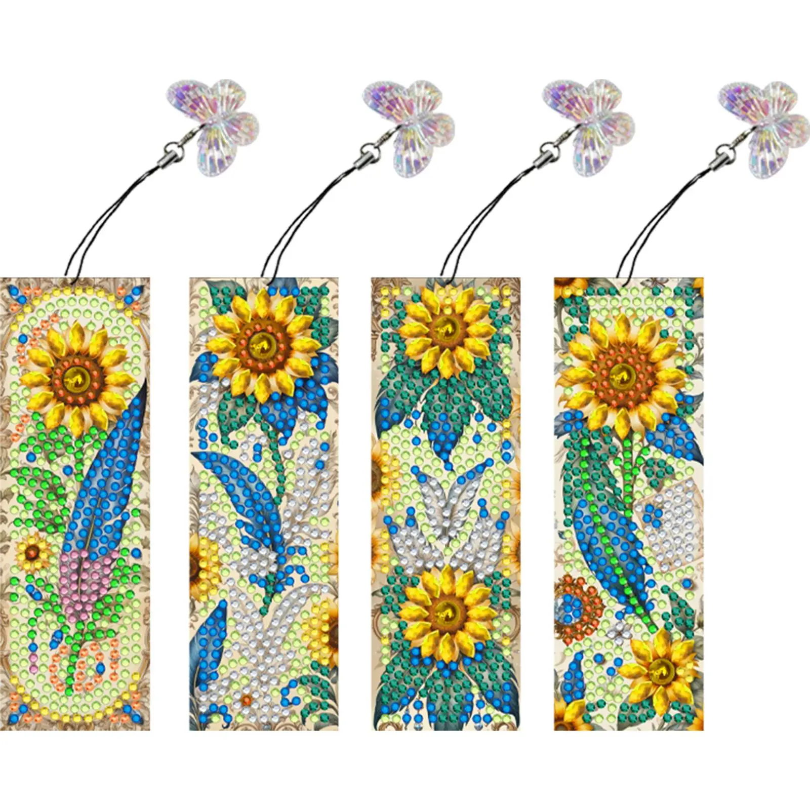 

4Pcs Special Shape Sunset Flowers Diamond Painting Bookmark 5D DIY Diamond Painting Bookmark DIY Bookmarks Diamond Painting Kits